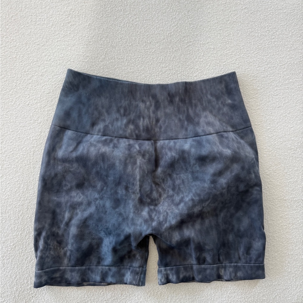 Women's Charcoal Tie-Dye High-Waist Shorts